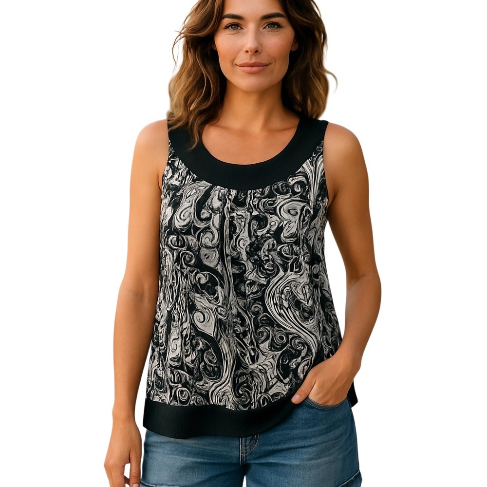 Maurices Black and White Sleeveless Tank Top